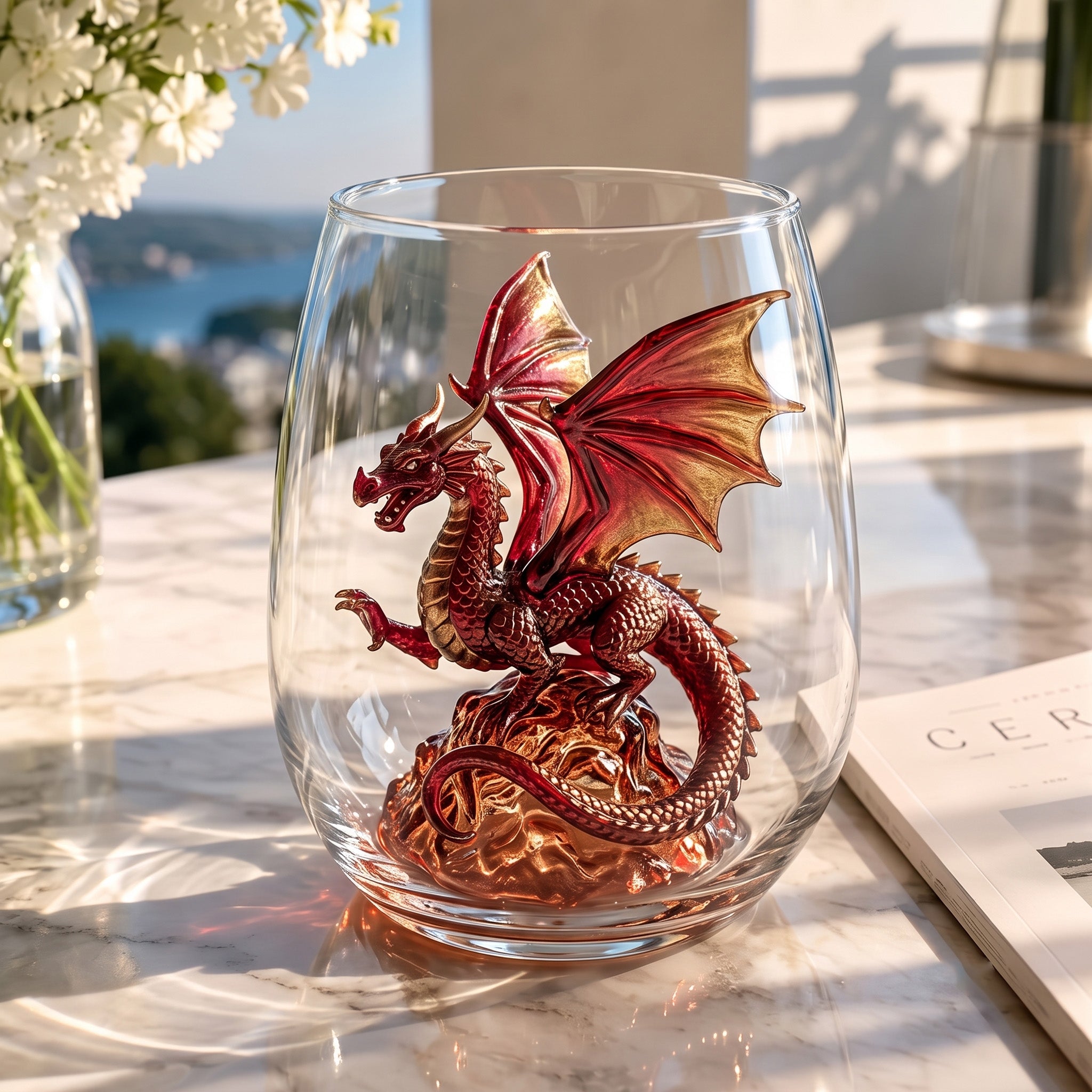Crimson Dragon Glass Tumbler