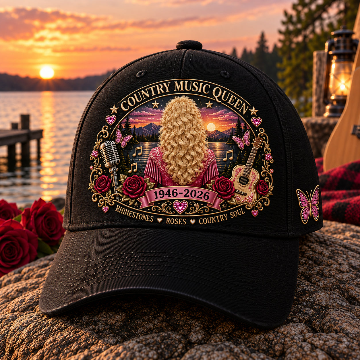 Country Music Queen 1946–2026 Tribute Embroidered Cap