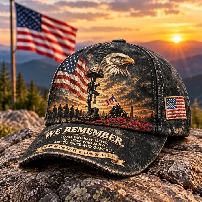 We Remember Vintage Patriotic Cap